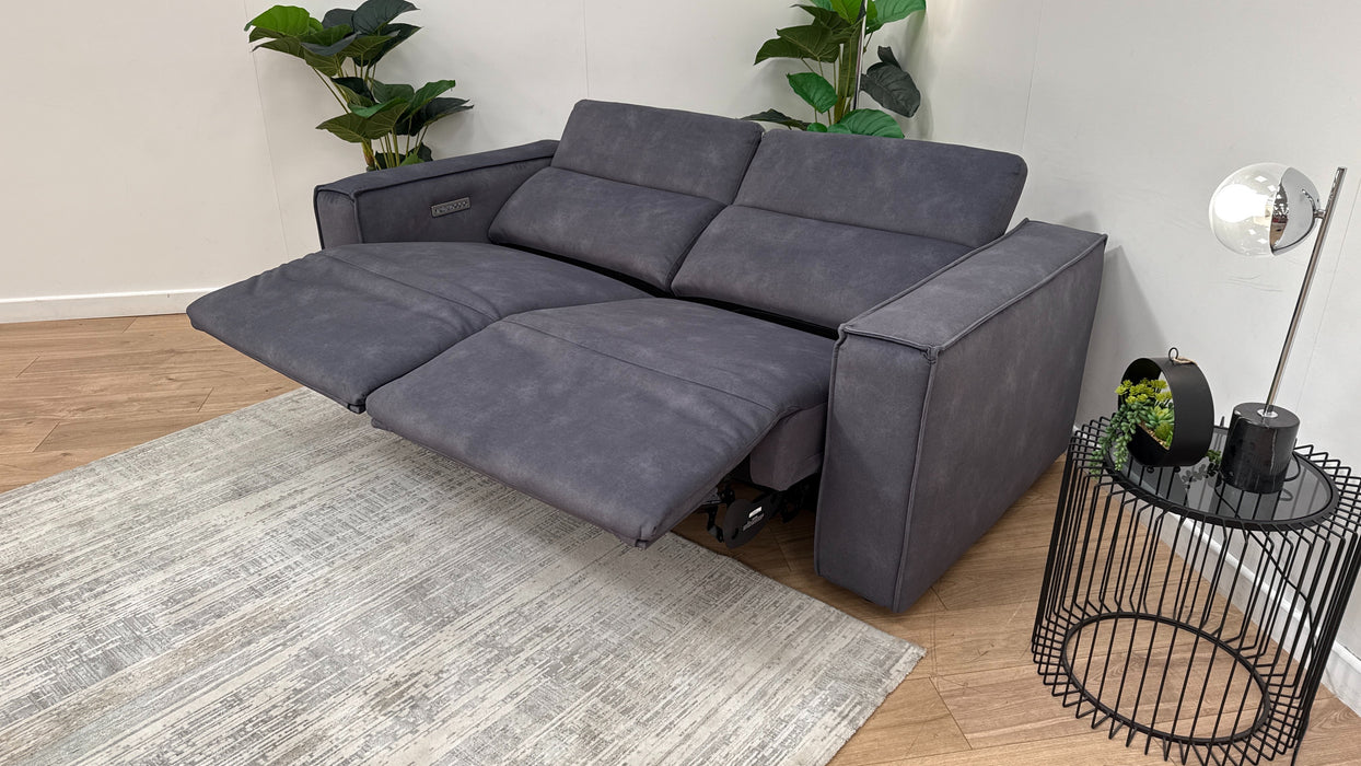 Sofology The Horizon Fabric 2.5 Seater Power Recliner/Headrest in Lifestyle Flecked Charcoal