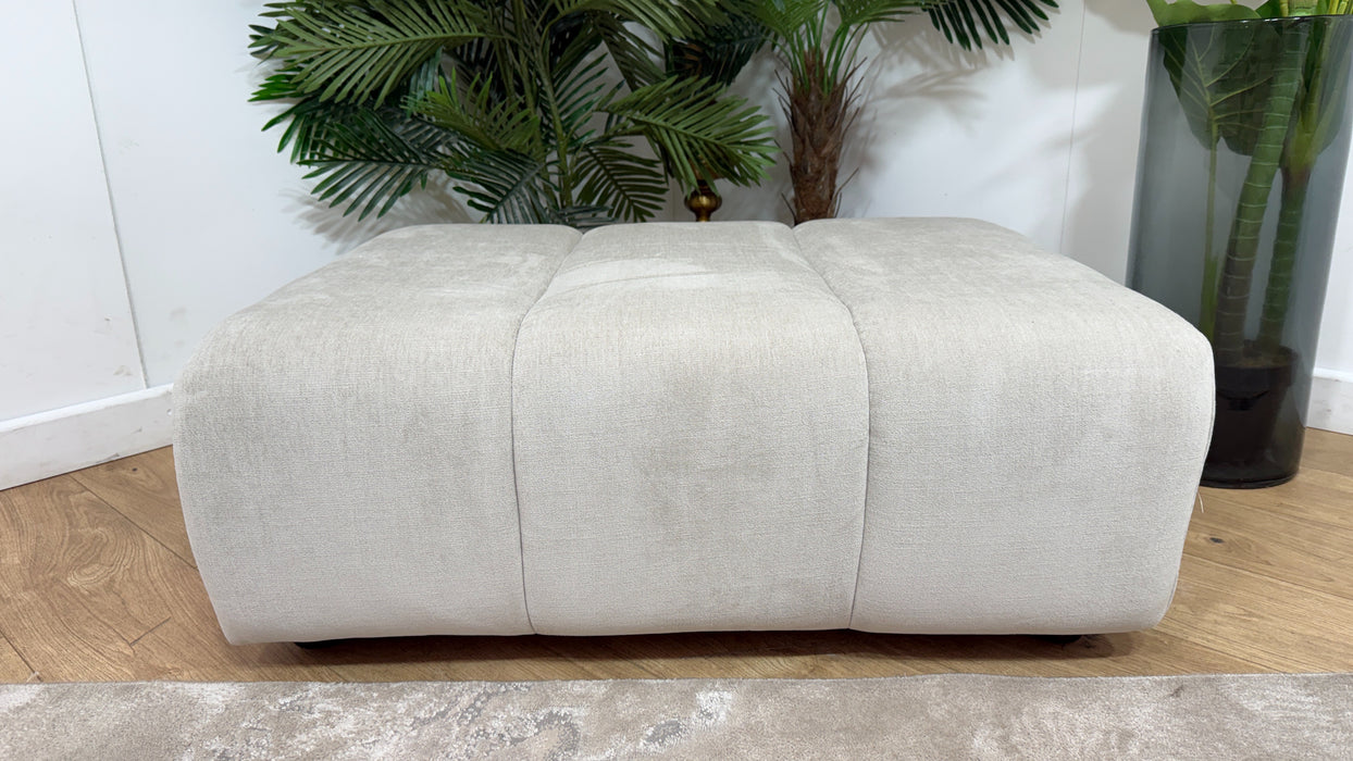 Sofology Waldorf Fabric Storage Footstool in Soft Chenille Linen