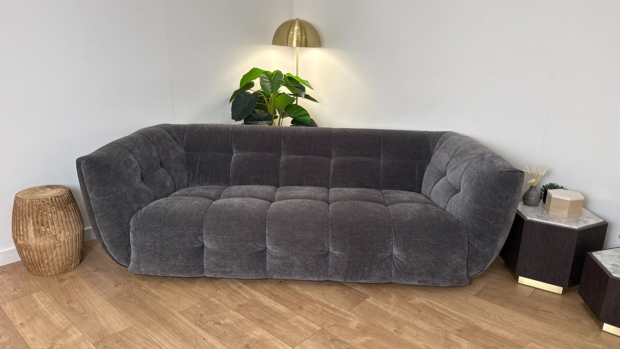 Sofology Lunar 3 Seater Fabric Sofa in Chenille Charcoal