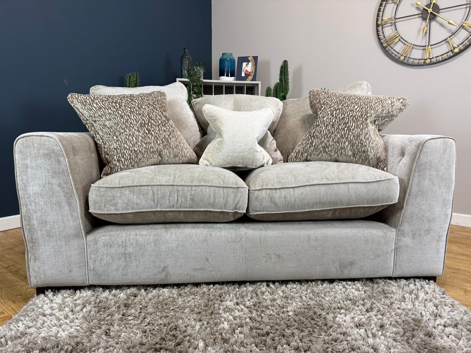 The Valentina Fabric 2 Seater - Luxury Chenille Linen Mix - Pillow Back Foam & Fibre Seats (WA2)