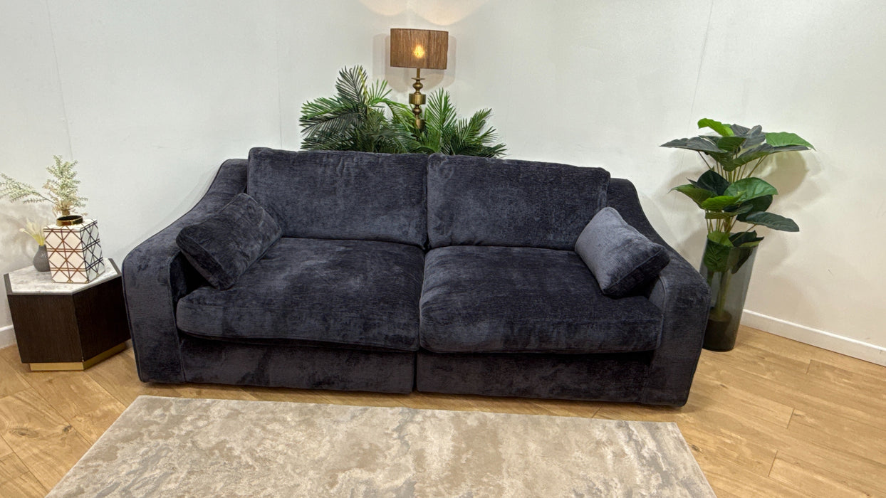 Sofology Bellagio 3 Seater Split Reversible Feather Flex Interior in Chunky Luxe Chenille Ink Mix