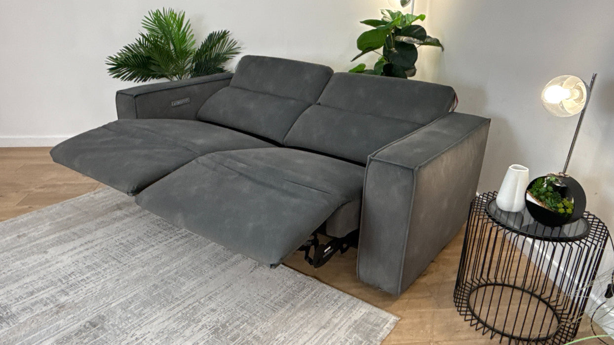 Sofology The Horizon Fabric 2.5 Seater Power Recliner/Headrest in Lifestyle Flecked Mineral Green