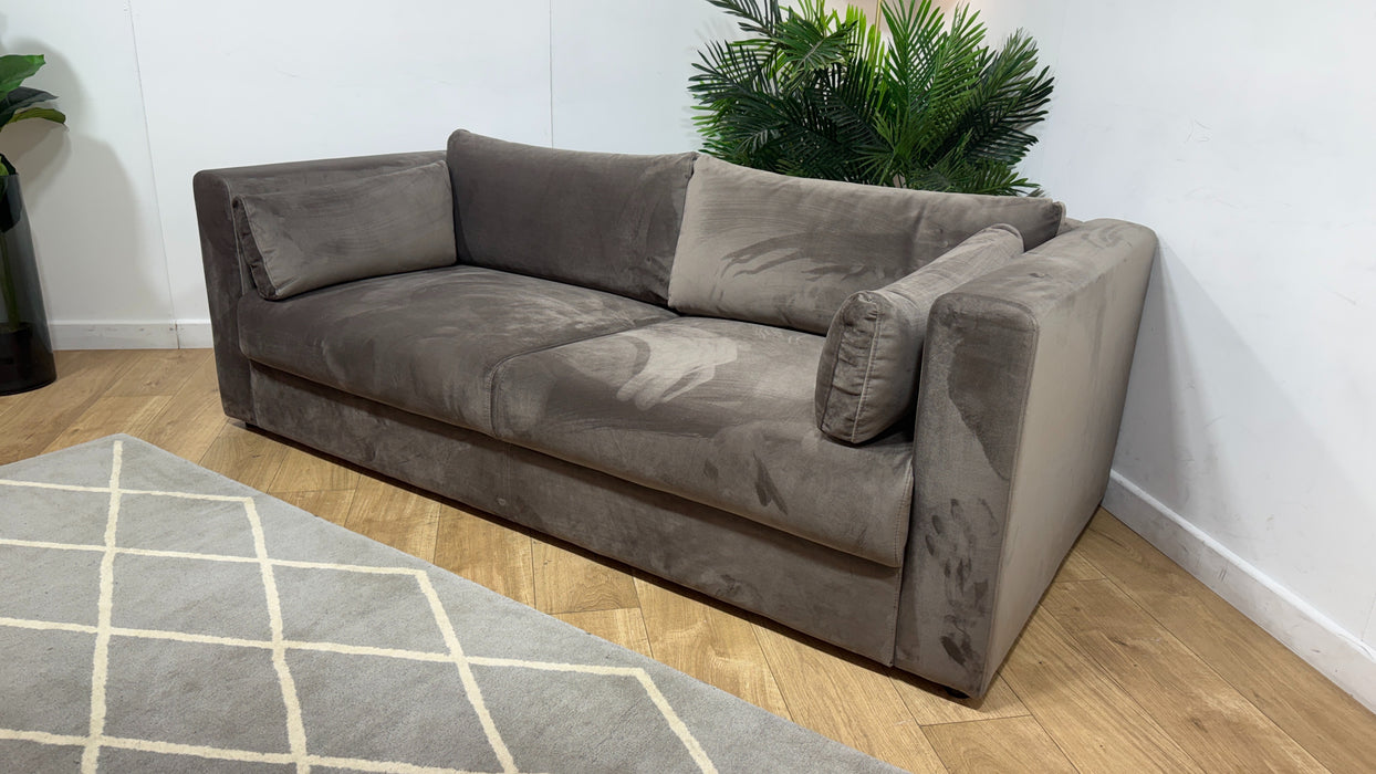 Sofology Strand Fabric 4 Seater in Matt Velvet Mole