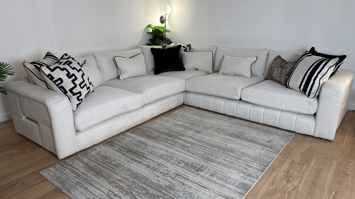 Sofology The Westwood Fabric 3 Corner 3 No Trim in Soft Boucle Ecru Mix