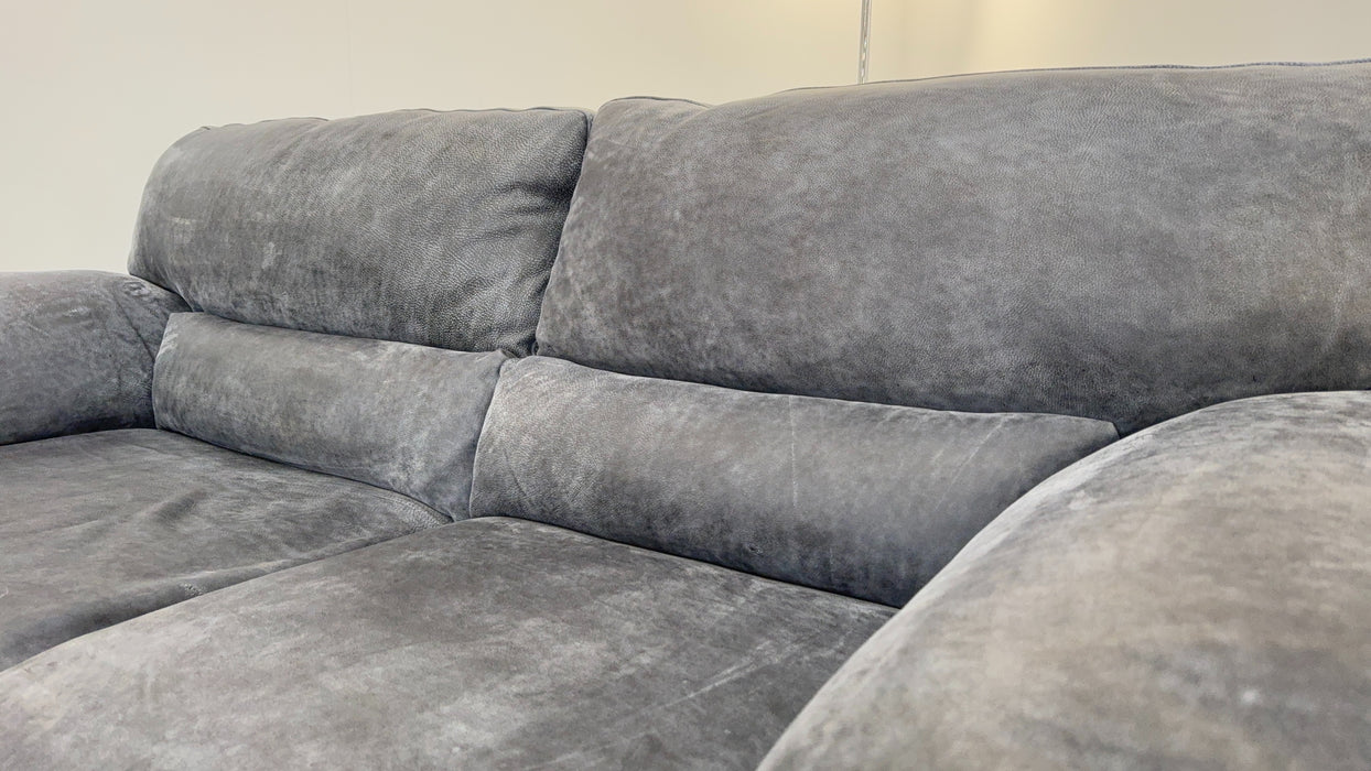 Santino 2 Seat - Leather Sofa - Utah Grey