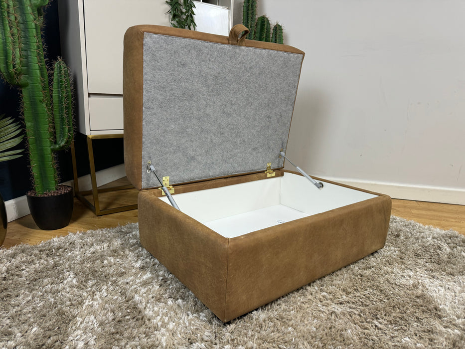 Downtown Storage Footstool - Character Tan Leather (WA2)