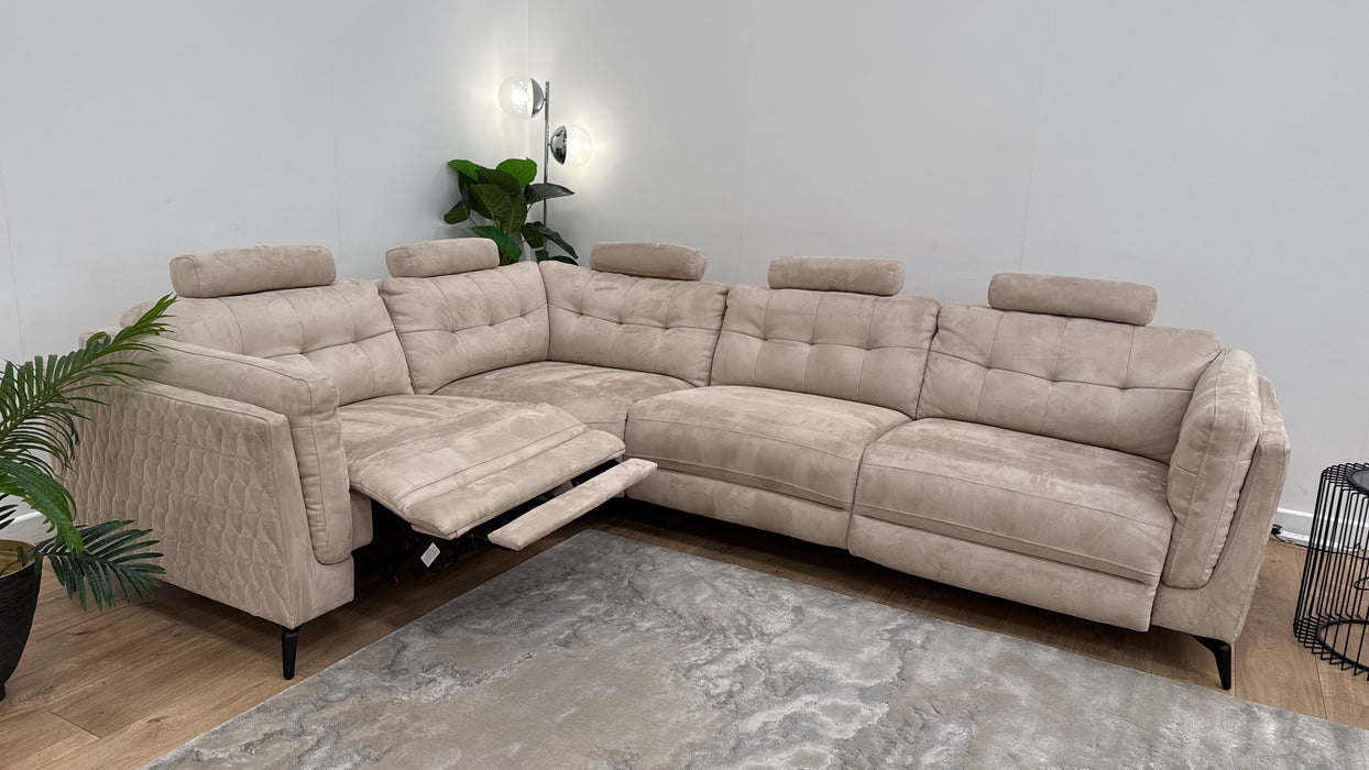 Sofology The Muse 1.5 Corner 3 Fabric Recliner Sofa in Lifestyle Plush Mink