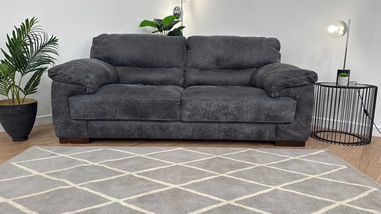 Santino 2 Seater Sofa - Leather - Utah Grey