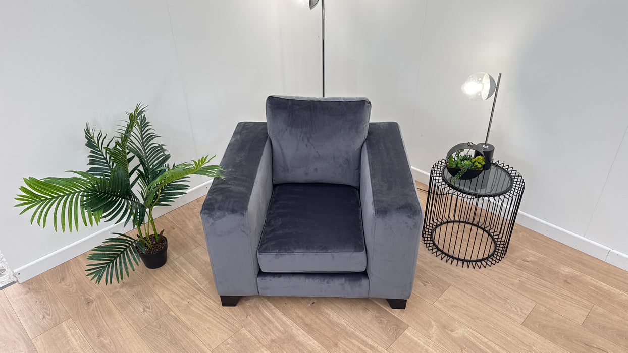 Darcy 1 Seater - Fabric Chair - Steel