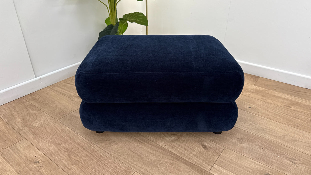 Sofology Dalston Fabric Designer Footstool in Navy Limited Edition