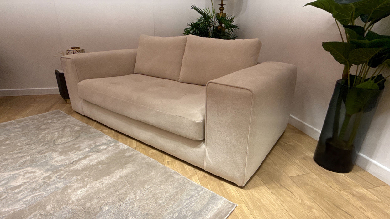 Sofology Ascot Fabric 3 Seater Bench Seat in Soft Sherpa Natural Mix