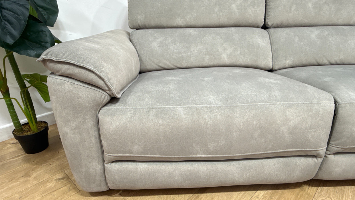 Sofology Hugo Fabric 2.5 Seater Power Recliner/Headrest in Lifestyle Flecked Stone
