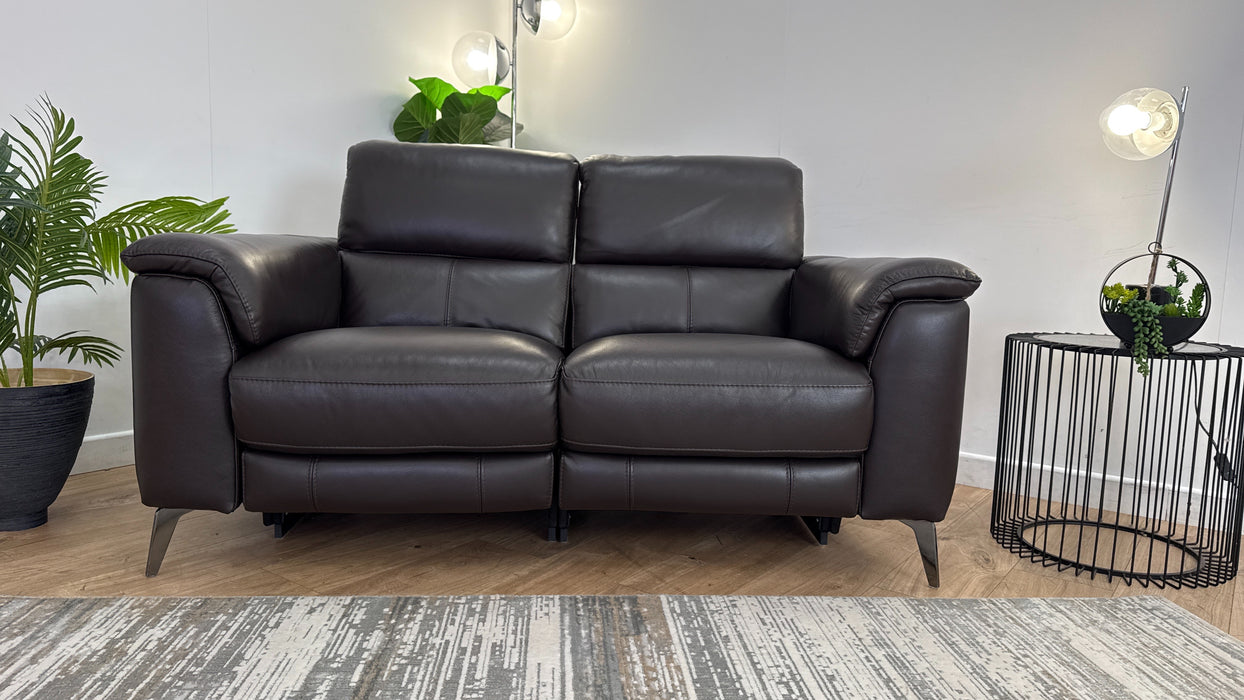 Sofology The Illinois 2 Seater Leather Recliner in Brown