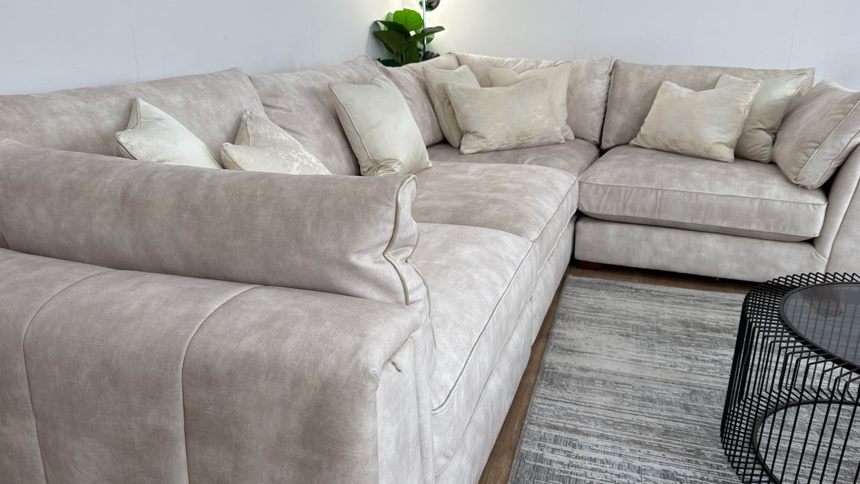 Emperor 3 Corner 1.5 Modular Fabric Sofa in Lucerne Ivory Mix