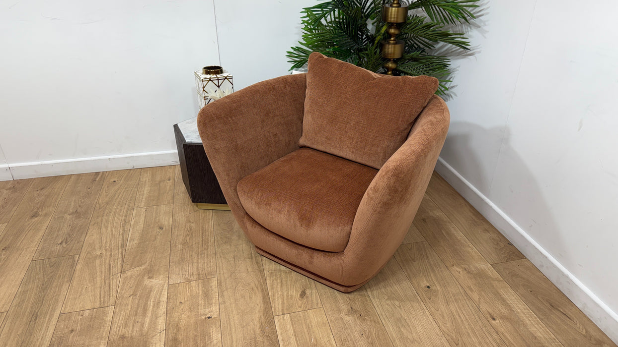 Sofology Serene Fabric Swivel Chair	in Casual Chenille Rust