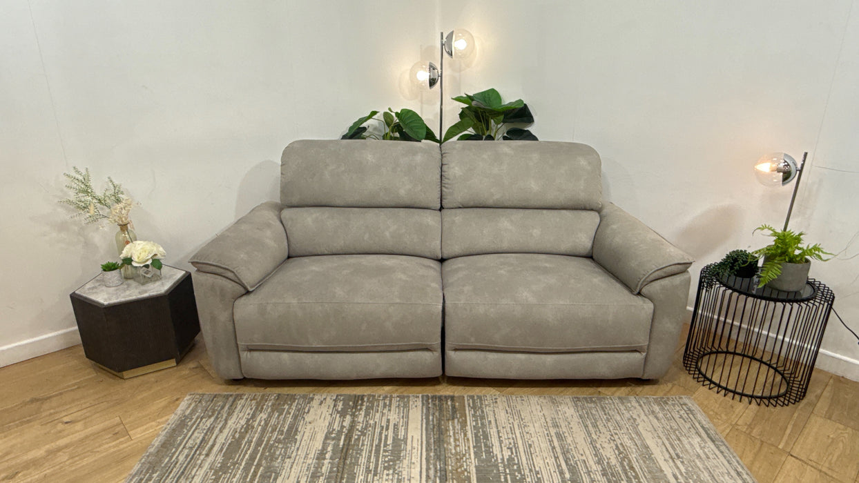 Sofology Hugo Fabric 2.5 Seater Power Recliner/Headrest in Lifestyle Flecked Stone