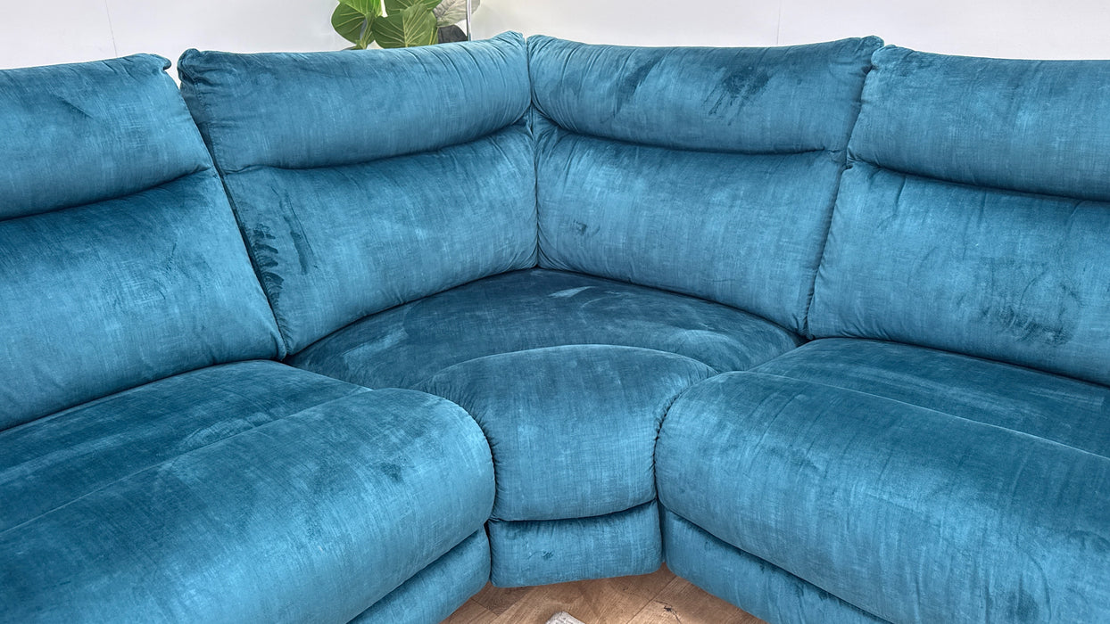 Sofology Renato Fabric Power 3 Corner 1.5 in Teal