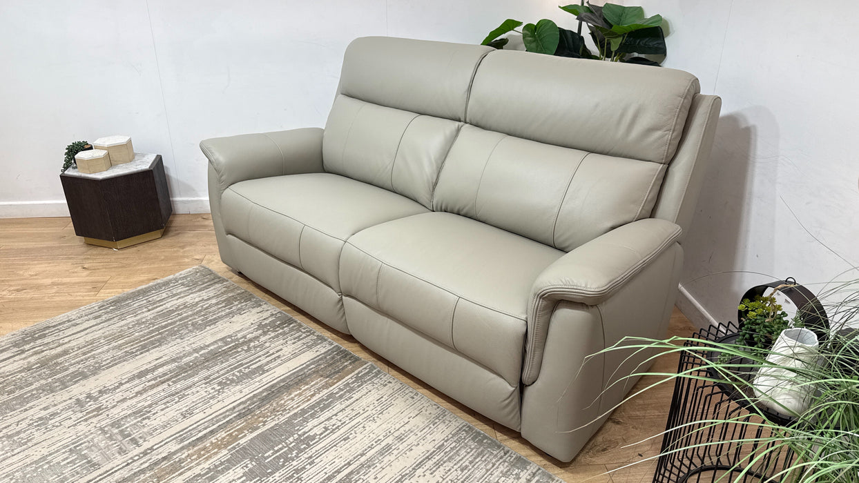 Sofology Bradie Leather 2.5 Seater in Trusty Embossed Light Grey