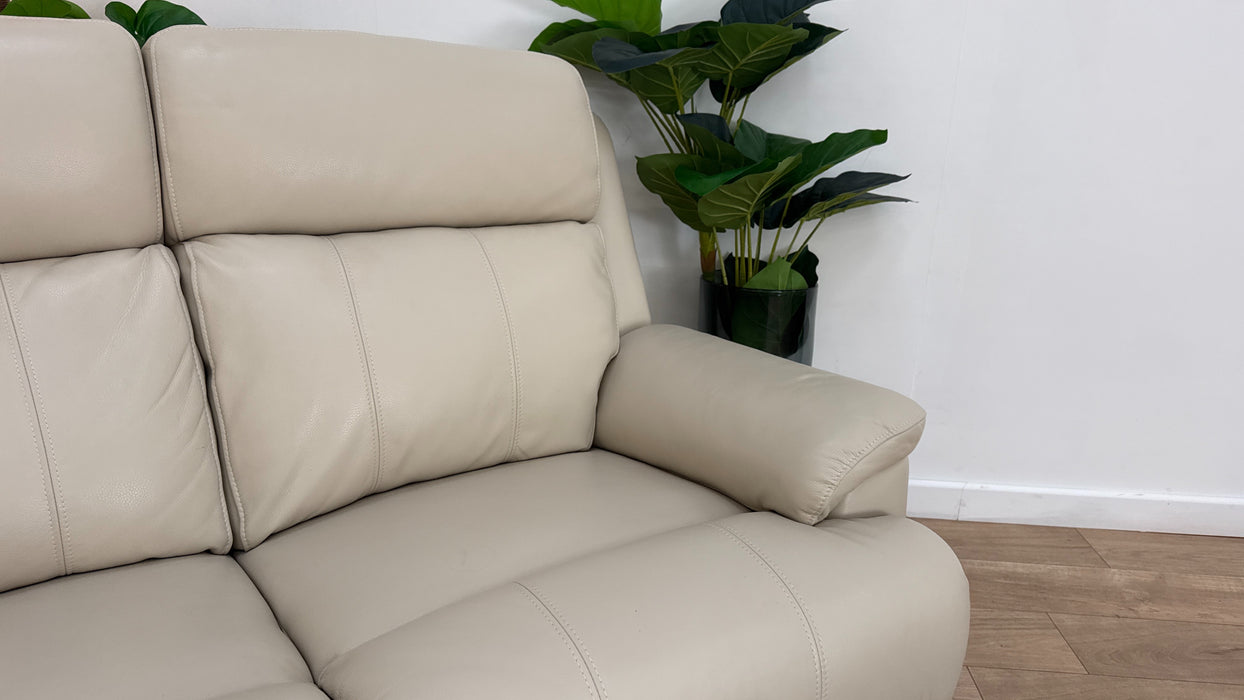 Sofology Gracie Leather 2 Seater Power Recliner in Trusty Sheen Bone China