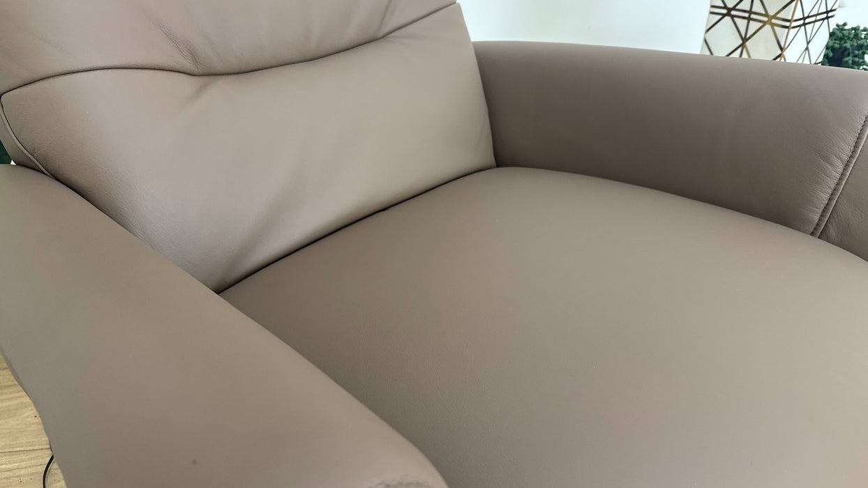 Sofology The Monroe Recliner Chair in Trusty Matt Leather Mushroom