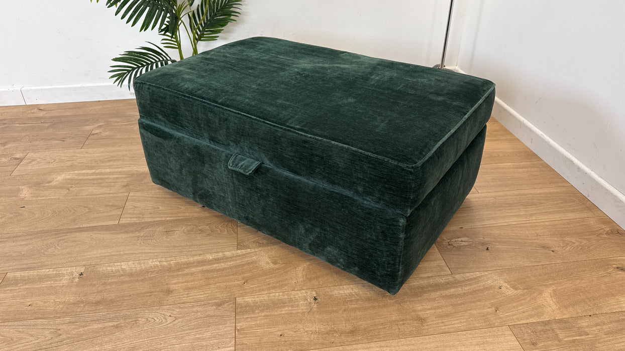 Sterling - Fabric Storage Footstool - Forest Green