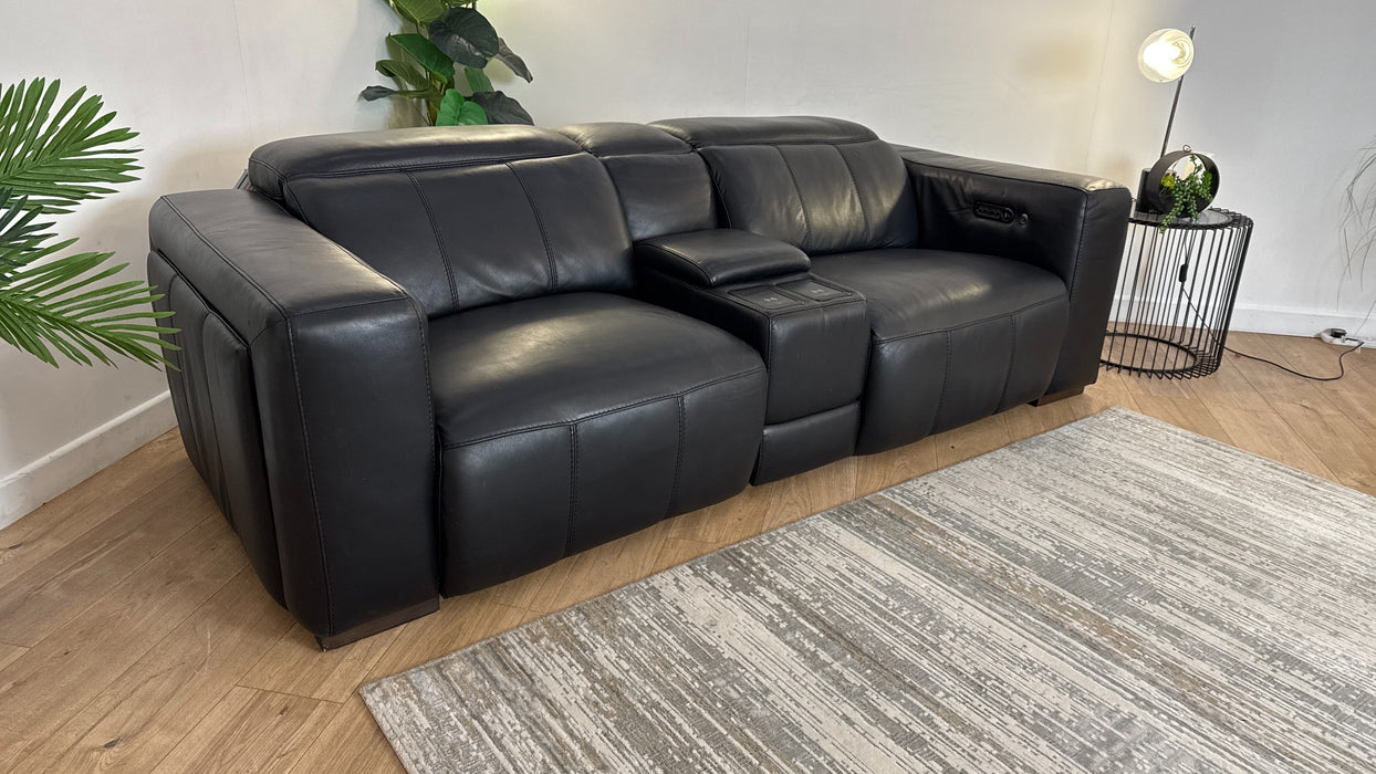 DFS The Crusade 2 Seater Recliner Sofa in Palatial Black