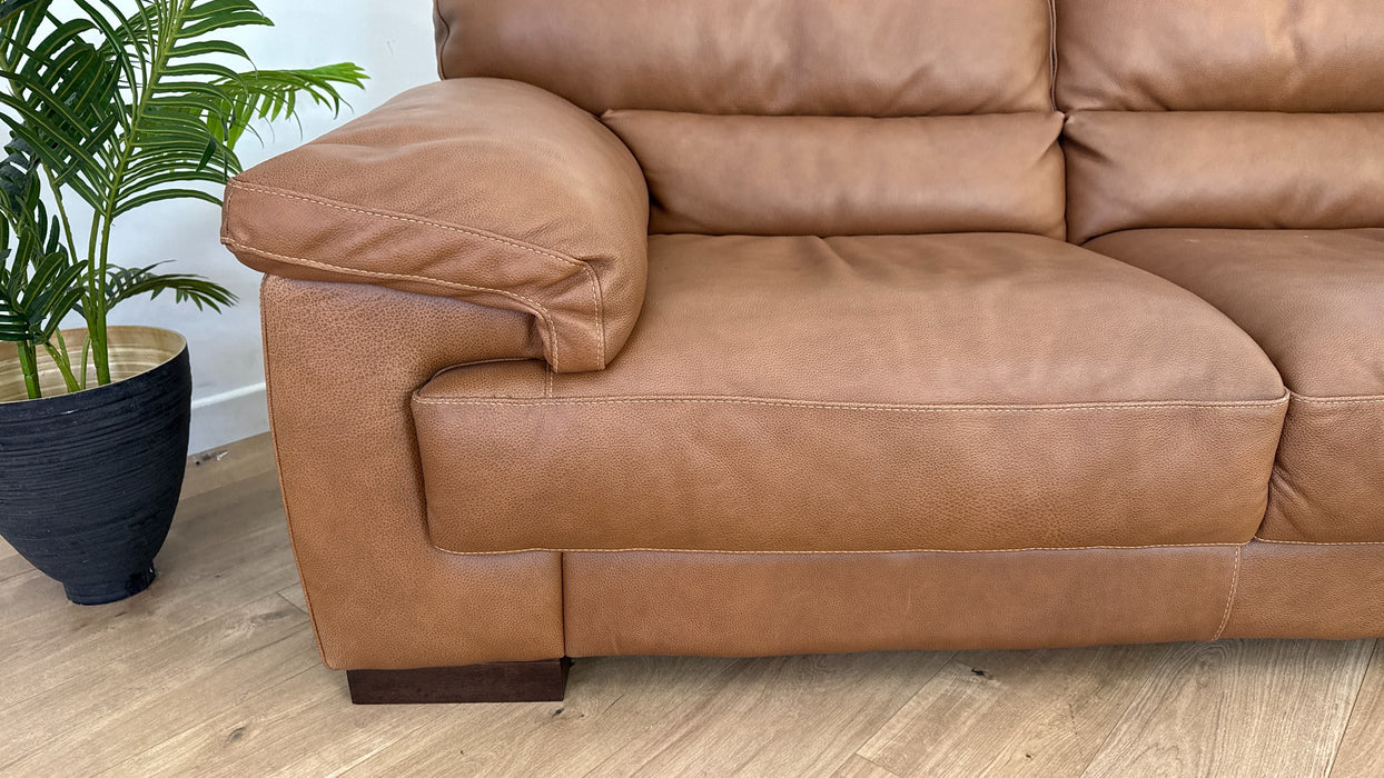 Santino 2 Seater - Leather Sofa - Apollo Tan