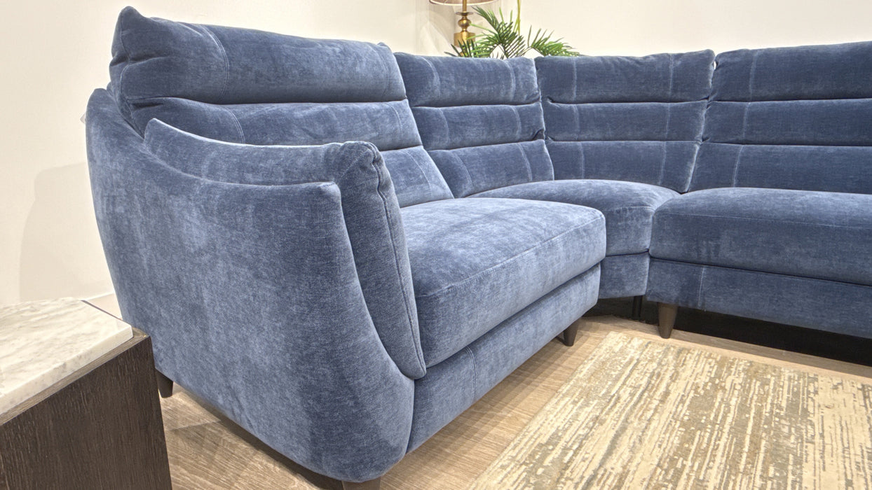 Sofology Sasso Fabric 3 Corner 1 in Soft Relaxed Chenille Navy