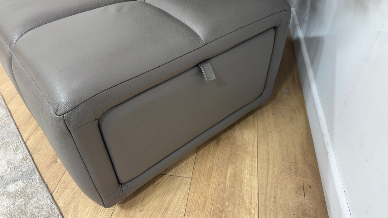 Sofology Luna Leather Storage Footstool in Elephant