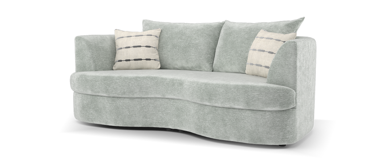 Sofology Chloe Fabric 3 Seater Full Back in Linen Look Chenille Grey Mix