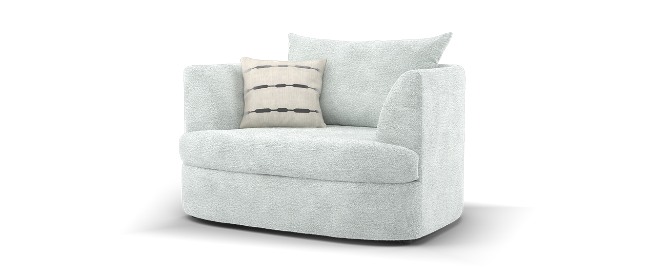 Sofology Chloe Fabric Loveseat Chair in Silver Mix