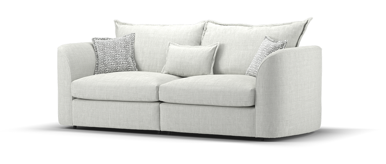 Sofology The Como 4 Seater Fabric Sofa in Como Villa Silver Plain Mix
