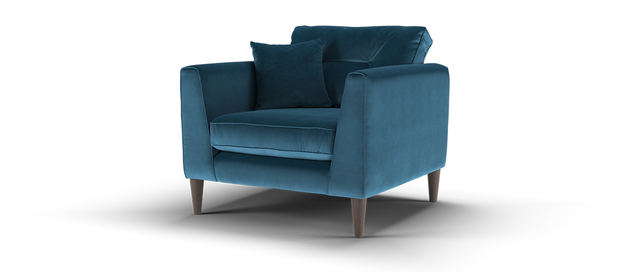 Sofology Cricket Fabric Chair in Teal Velvet