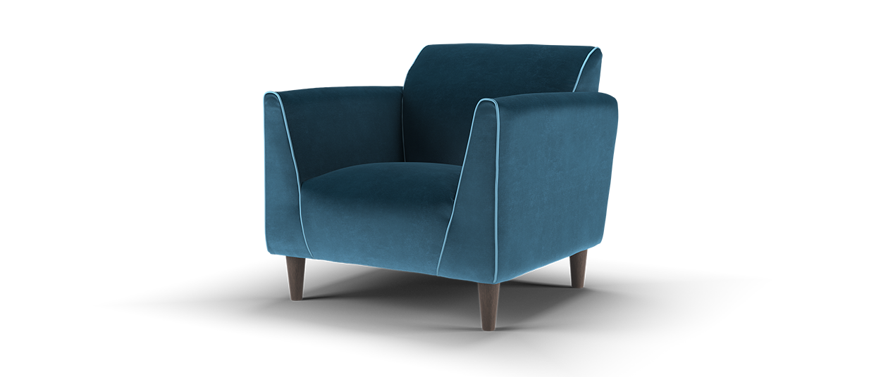Sofology Cricket Fabric Chair in Soft Chenille Teal Mix