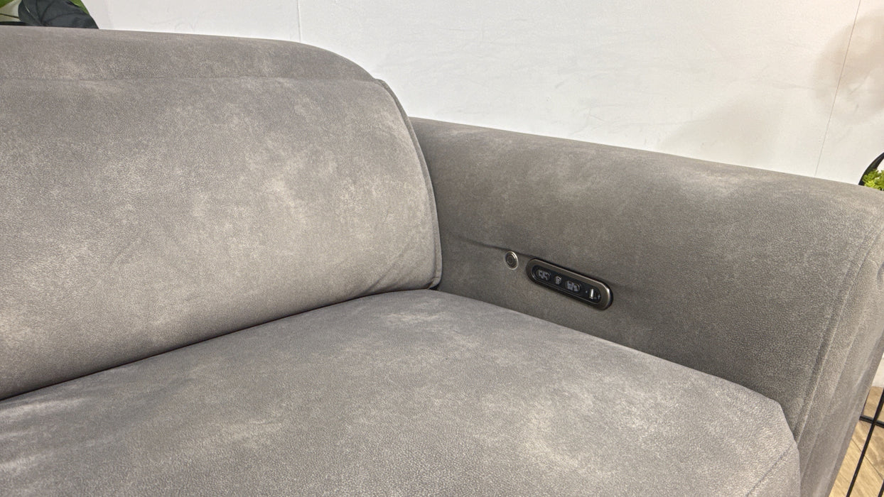 Sofology Premiere Fabric 2.5 Seater Power Recliner/Headrest Heated Seats in Lifestyle Flecked Mocha