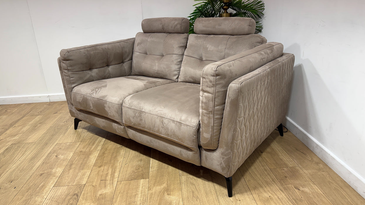 Sofology Muse Fabric 2 Seater Power Recliner Supportive Headrests in Lifestyle Plush Nutmeg