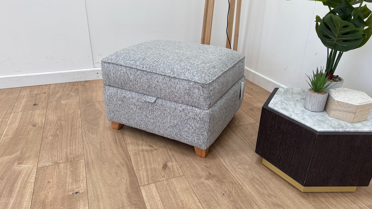 Nimbus Fabric Storage Footstool - Piero Zinc All Over