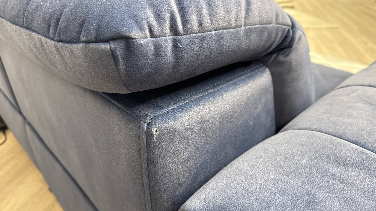 Sofology Paramount Fabric 2.5 Seater Console Power Recliner/Headrest Heated Seats Speakers in Lifestyle Flecked Navy