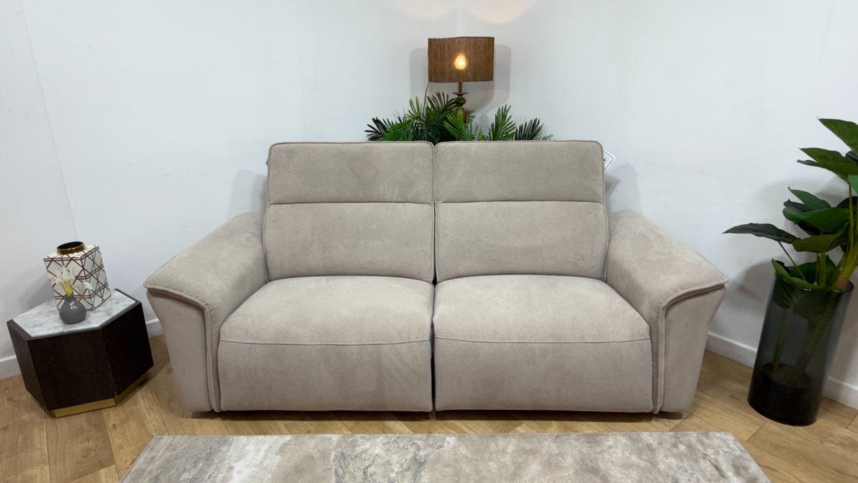 Sofology Fleur Fabric 2.5 Seater Power Recliner/Headrest in Soft Sherpa Pebble Amor