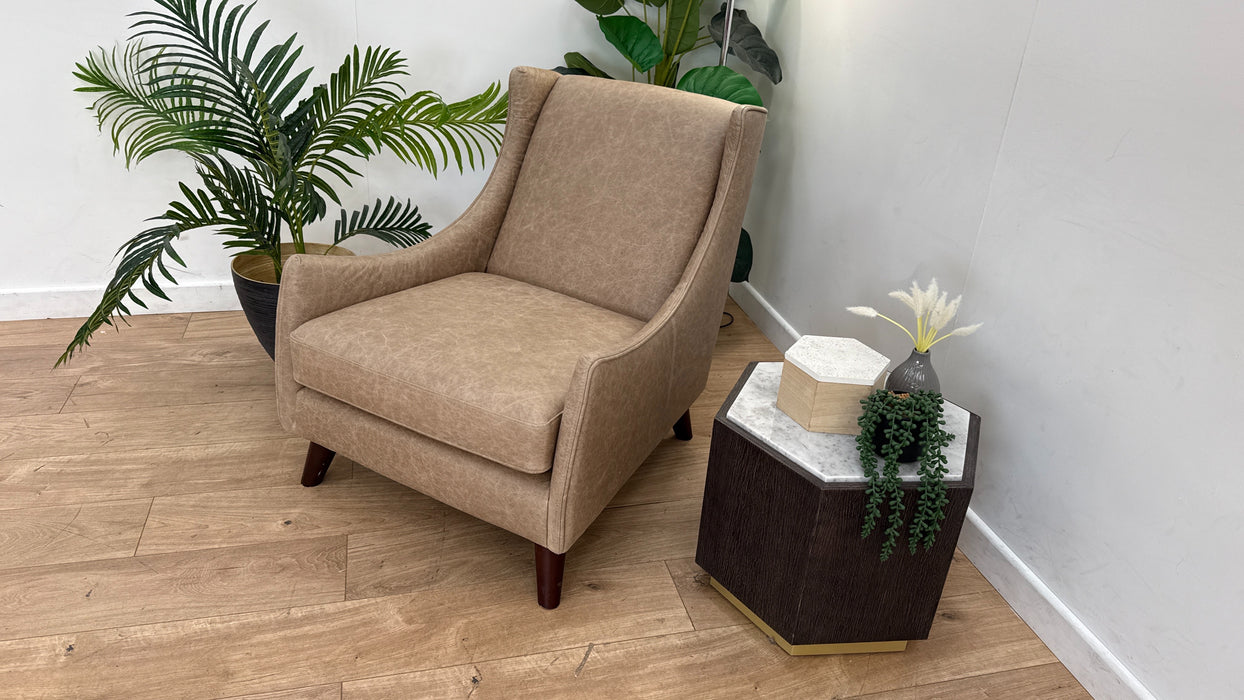 DFS Dulwich Leather Accent Chair in Taupe