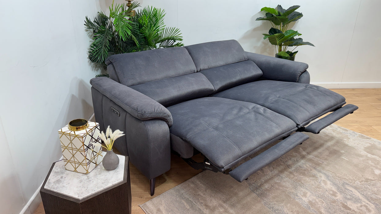 Sofology Bailey Fabric 2.5 Seater Power Recliner/Headrest in Lifestyle Flecked Charcoal