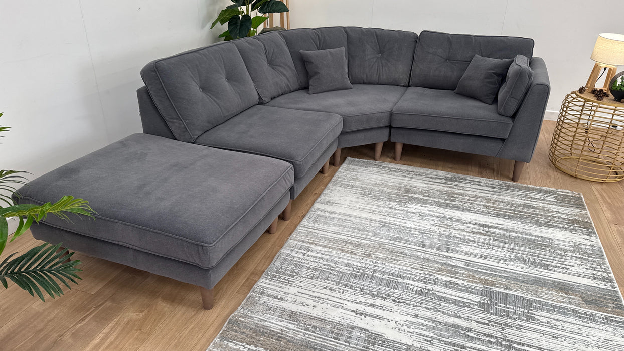 Cricket 1 Corner 1 Terminal Corner Sofa - Fabric - Nordic Grey