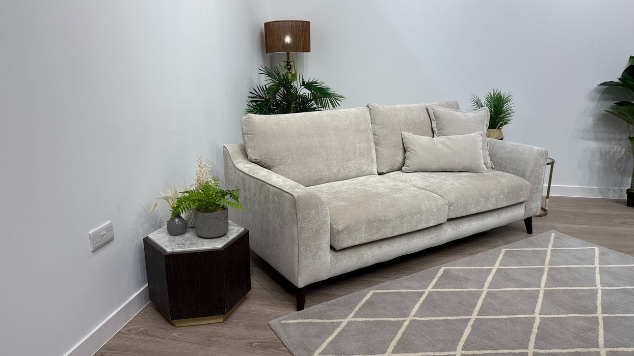 Sofology Mayfair Fabric 3 Seater Foam Seats in Soft Chenille Linen