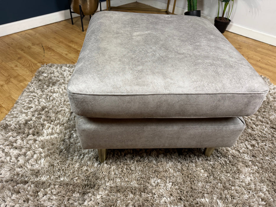 The Hackney Footstool Lifestyle Dapple Fabric Stone All over Memory Foam - WA2