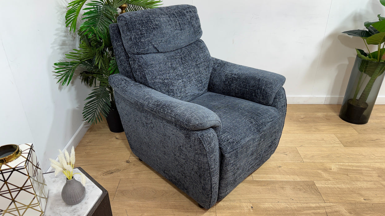 Sofology Parker Fabric Chair in Hopsack Chenille Midnight