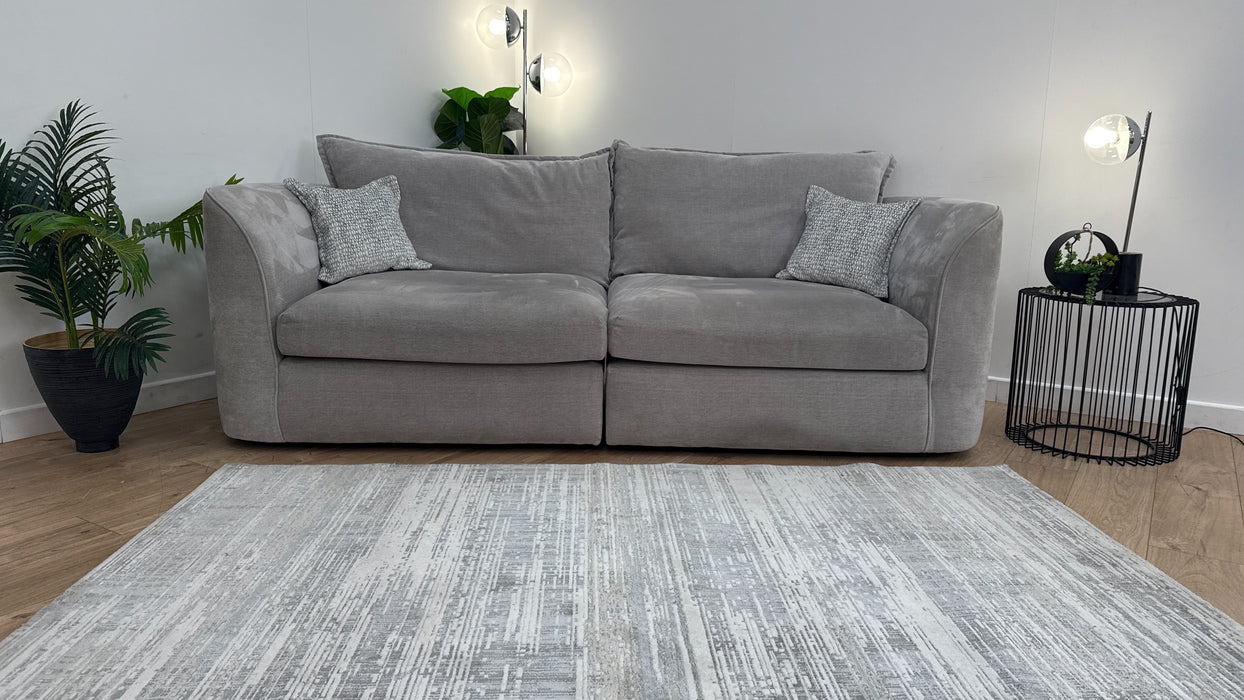 Sofology The Como 4 Seater Fabric Sofa in Como Villa Silver Plain Mix