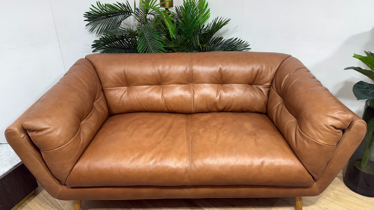 Sofology Hygge Leather 2 Seater in Relaxed Soft Tan
