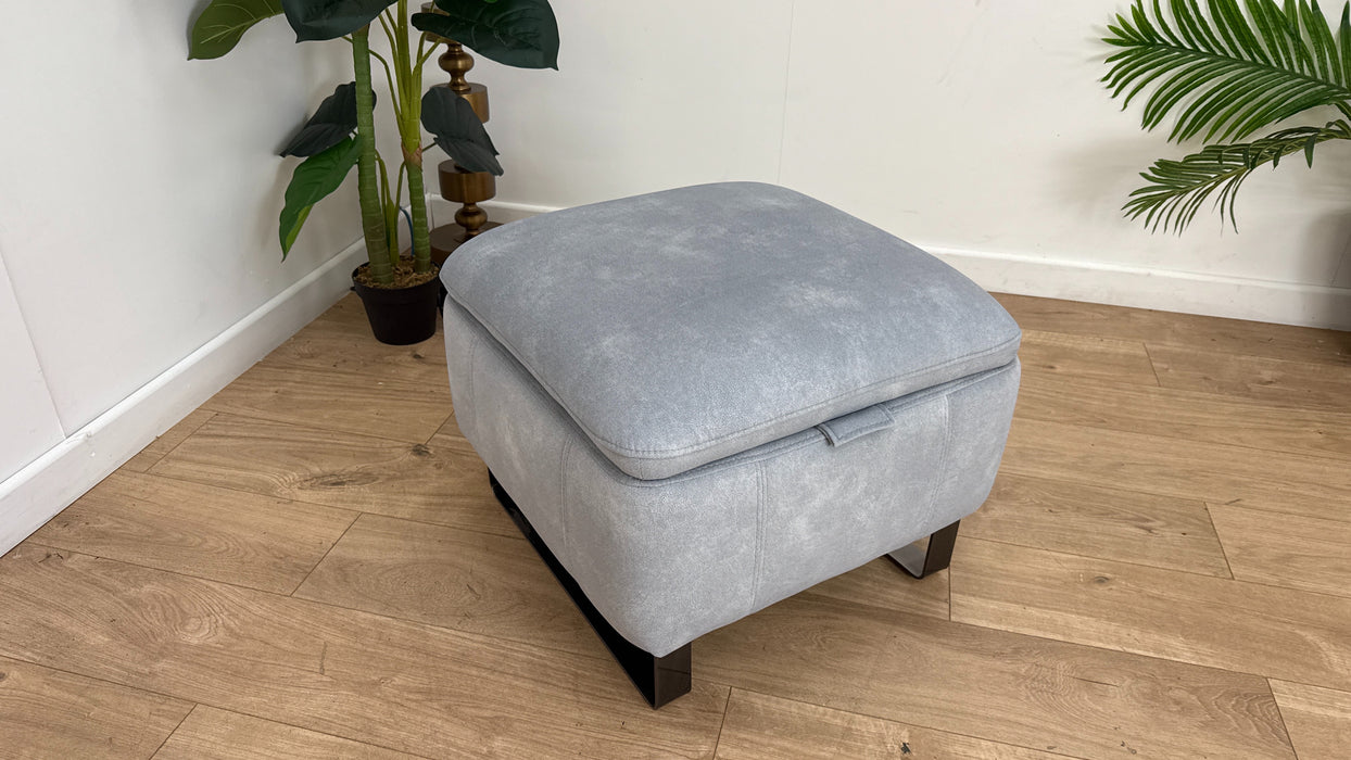 Sofology Marvella Fabric Designer Storage Footstool in Lifestyle Nubuck Feel Stone
