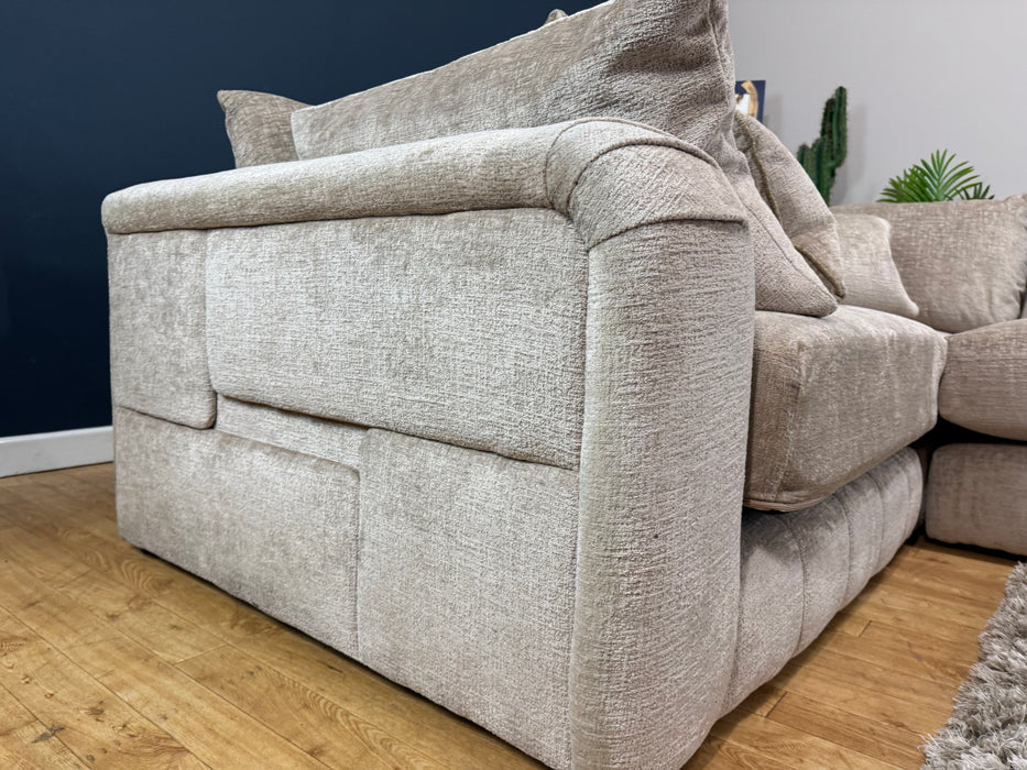 The Westwood Fabric 1 Seater Corner 3 Seater - Teddy Chenille Natural Mix (WA2)