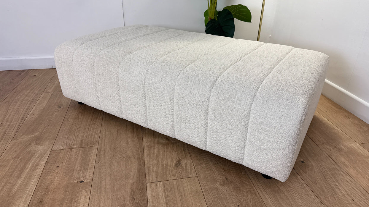 Sofology Marble Arch Bench Footstool in Cosy Boucle Plain Ecru
